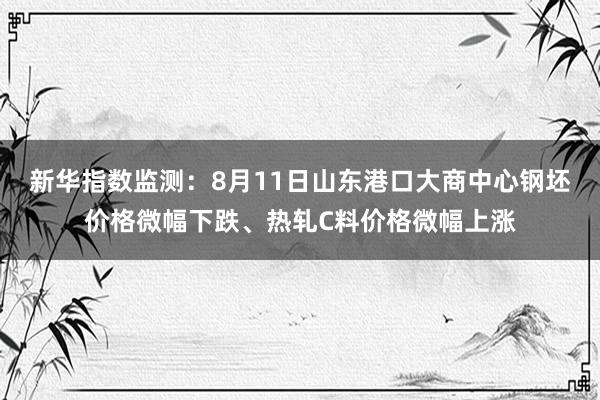 新华指数监测：8月11日山东港口大商中心钢坯价格微幅下跌、热轧C料价格微幅上涨