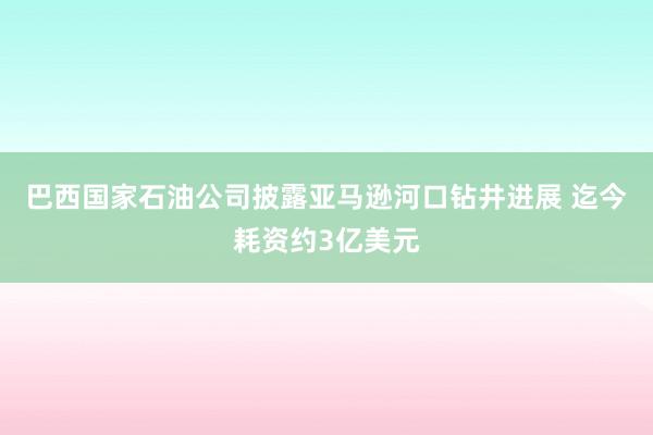 巴西国家石油公司披露亚马逊河口钻井进展 迄今耗资约3亿美元