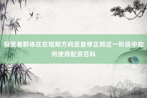 投资者群体在在短期方向反复修正期这一阶段中如何使用配资百科