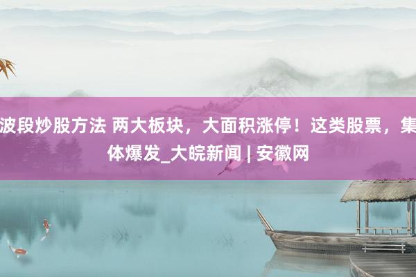 波段炒股方法 两大板块，大面积涨停！这类股票，集体爆发_大皖新闻 | 安徽网