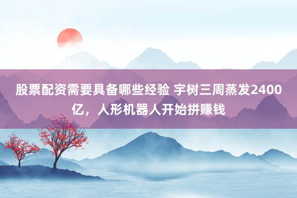 股票配资需要具备哪些经验 宇树三周蒸发2400亿，人形机器人开始拼赚钱